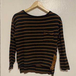ZARA Striped Sweater with Zipper Detail